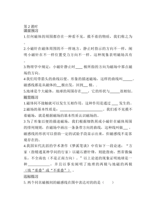 2025年九年级物理下学期知识点随堂达标练习