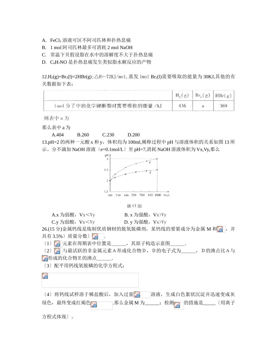2025年全国各地高考试卷理综化学全套17套汇总版含答案3重庆理综_第2页