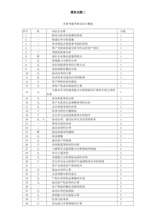 2025年自考财务报表分析一模拟试题