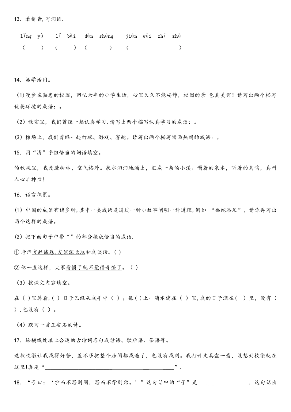 2025年小升初语文知识专项训练总复习_第3页