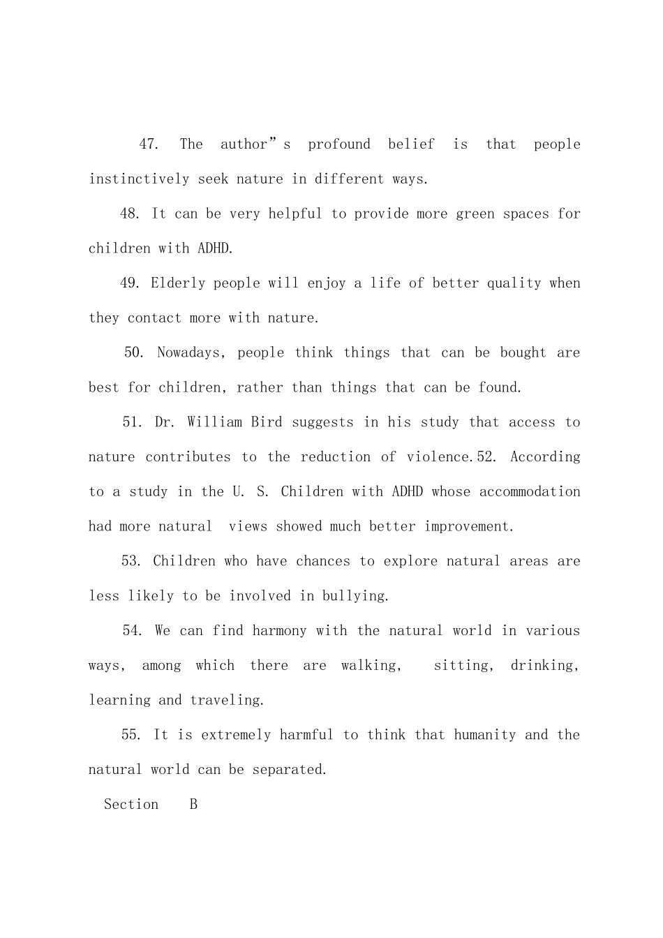 2025年英语四级长篇阅读段落信息匹配题练习题_第2页