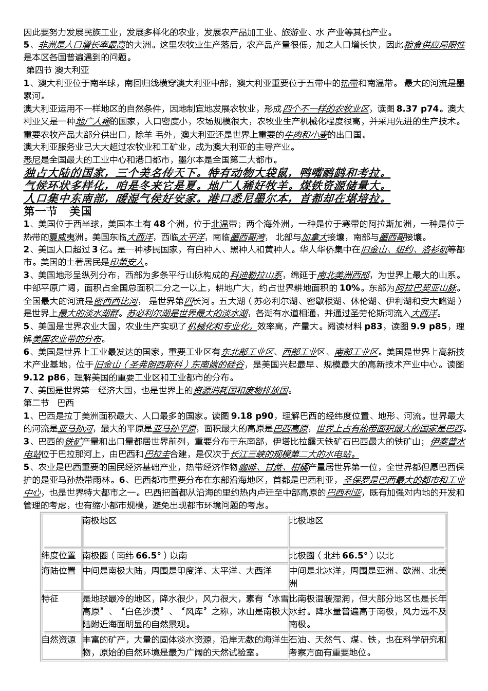 2025年七年级下册地理知识点总结25843教学文稿_第3页