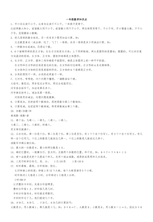 2025年小学数学知识点整理