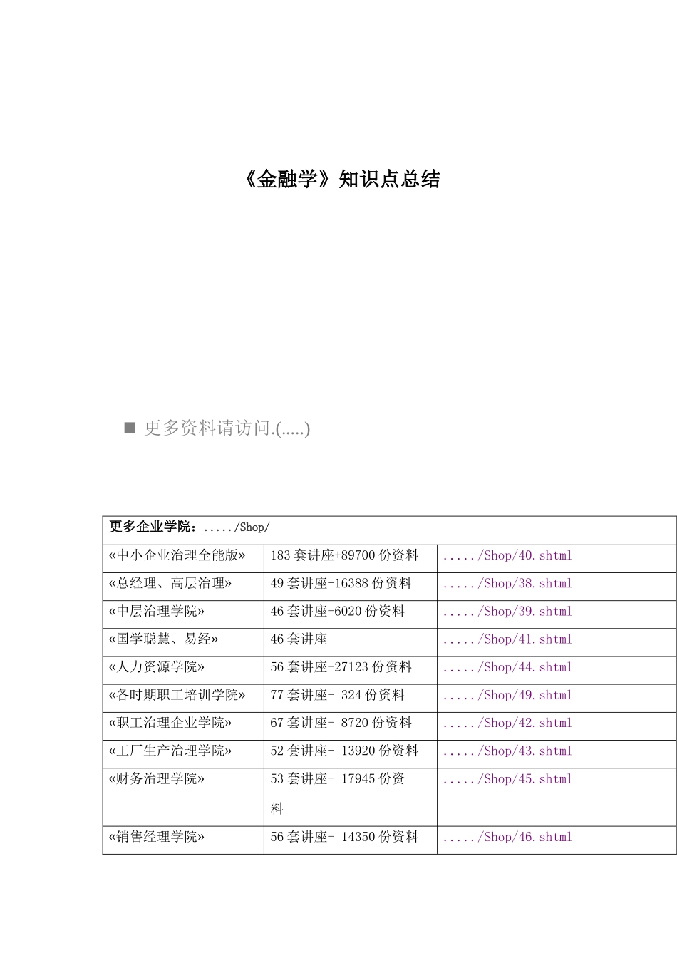 2025年《金融学》知识点总结_第1页