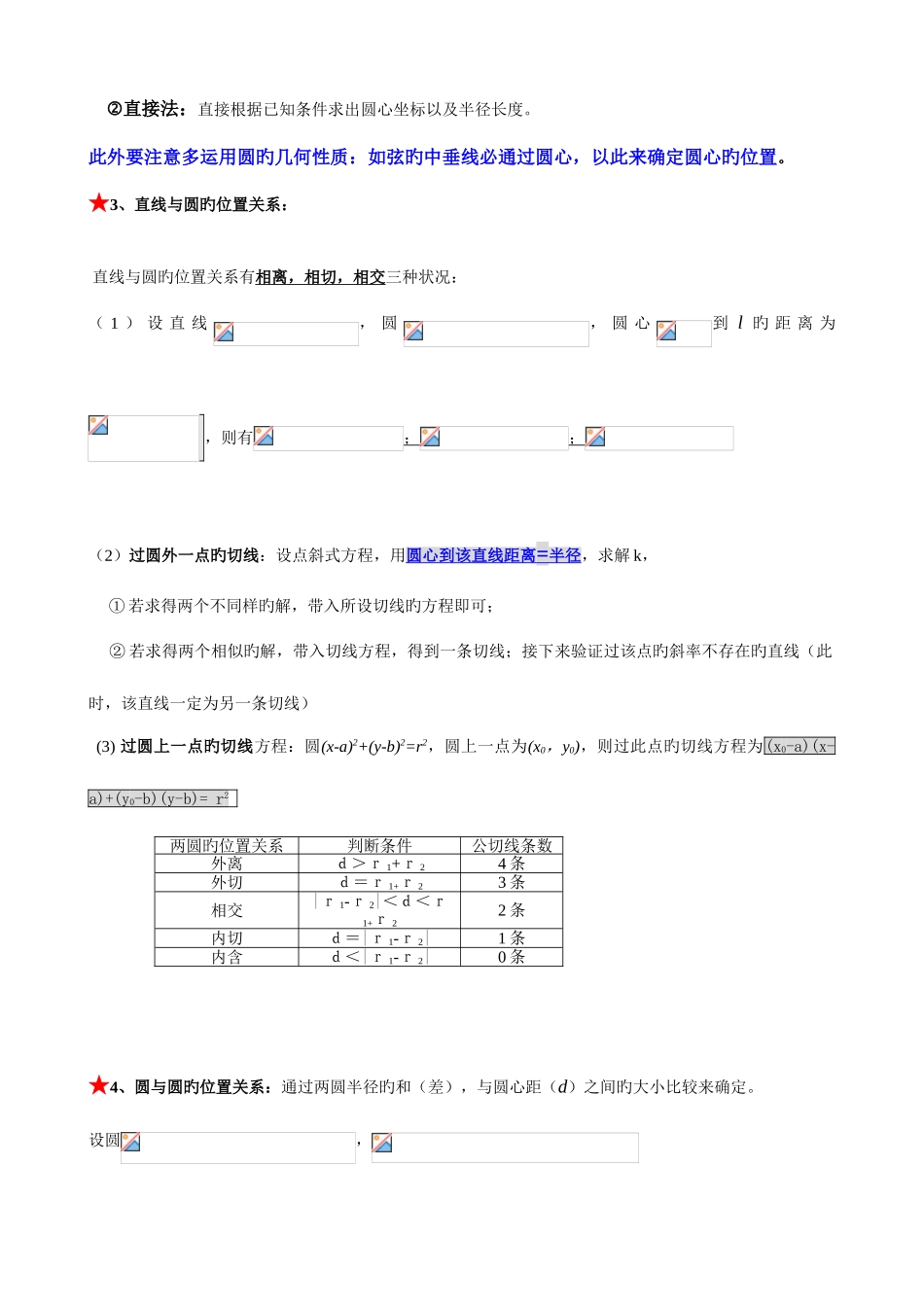 2025年高二数学必修二圆与圆的方程知识点总结_第2页