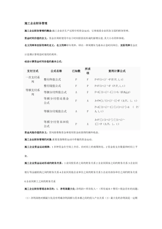 2025年湖北自考04628施工企业财务管理知识点
