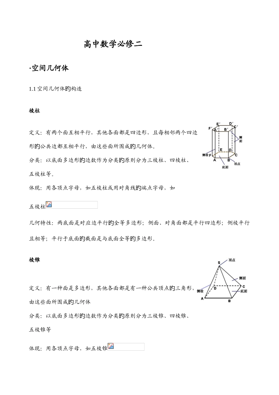 2025年高中数学必修知识点总结归纳整理_第1页