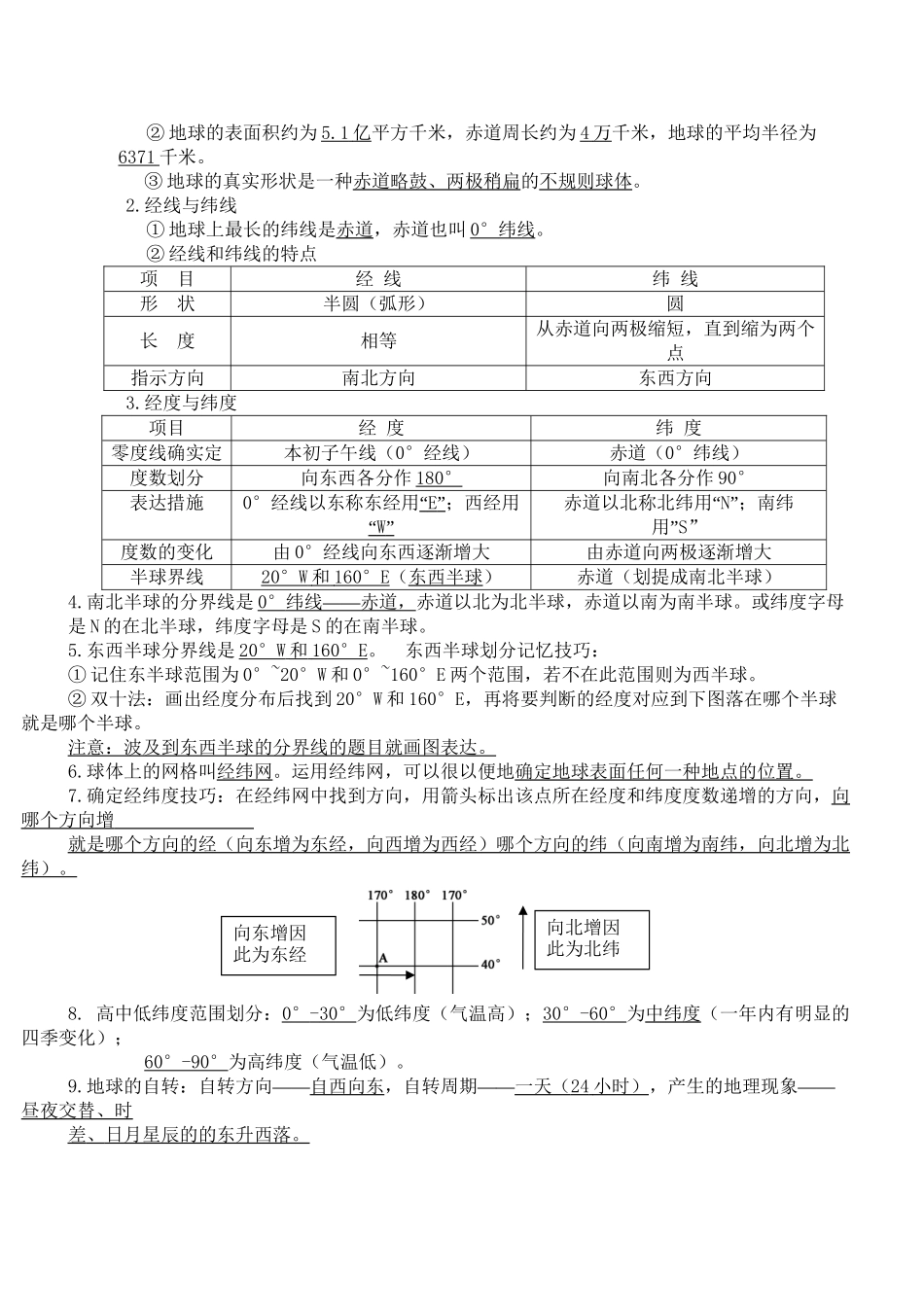 2025年湘教版七年级上册地理知识点备课讲稿_第3页
