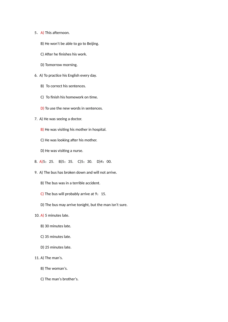 2025年附答案第一学期大学英语I高级职业英语期末复习题库_第2页