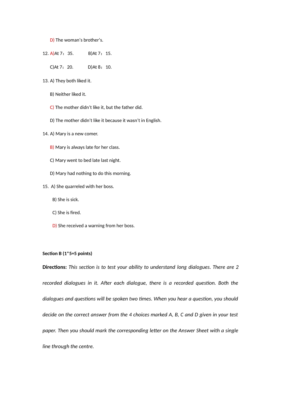 2025年附答案第一学期大学英语I高级职业英语期末复习题库_第3页