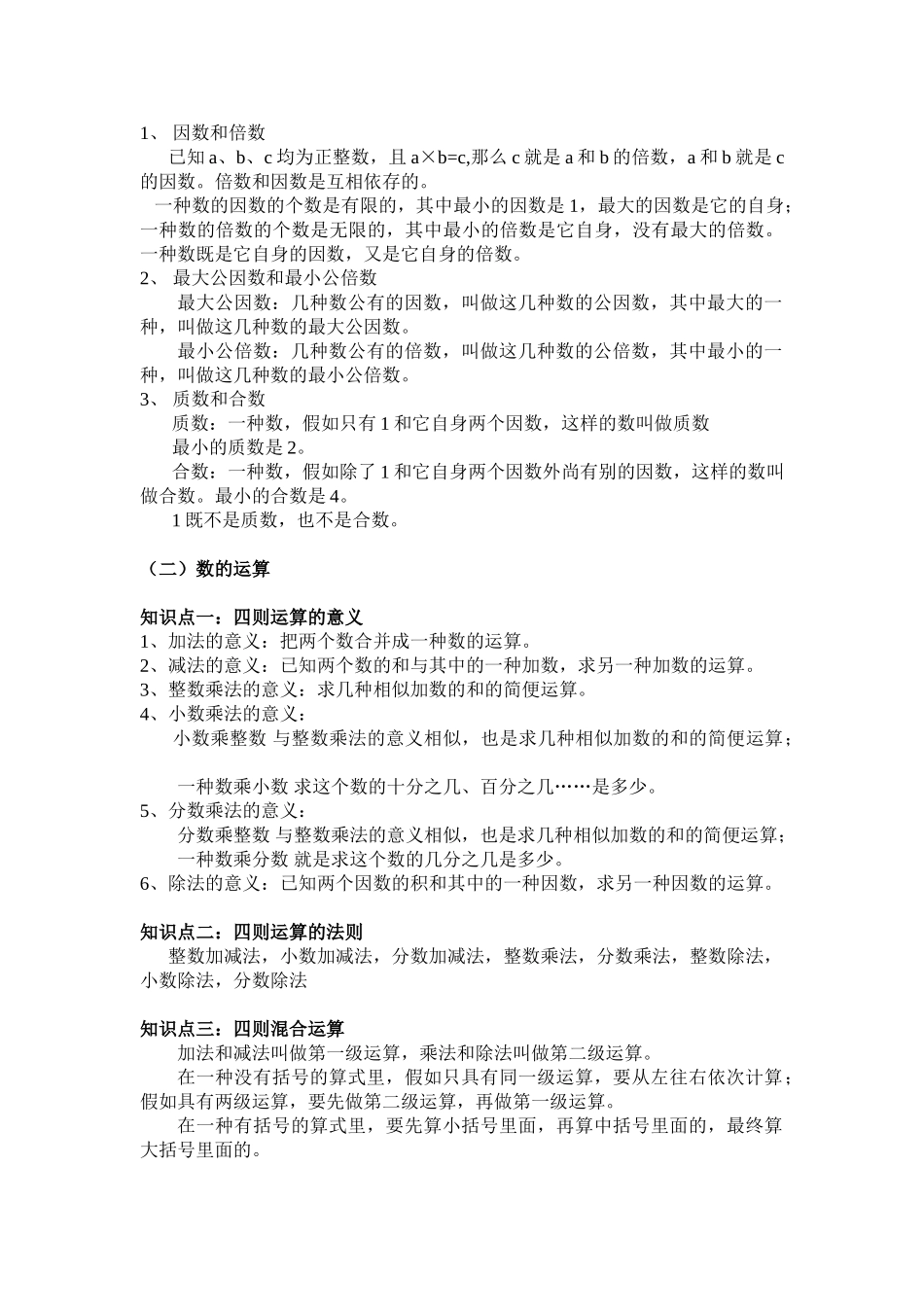 2025年六年级数学总复习知识点全集资料_第3页