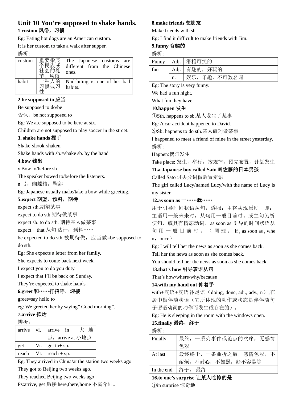 2025年九级u10知识点总结教学内容_第1页