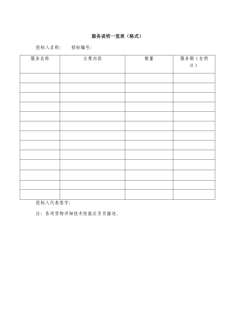 服务说明一览表_第1页