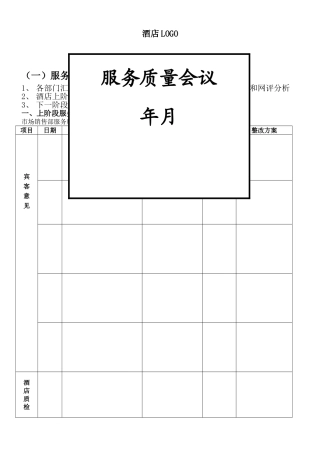 服务质量分析会