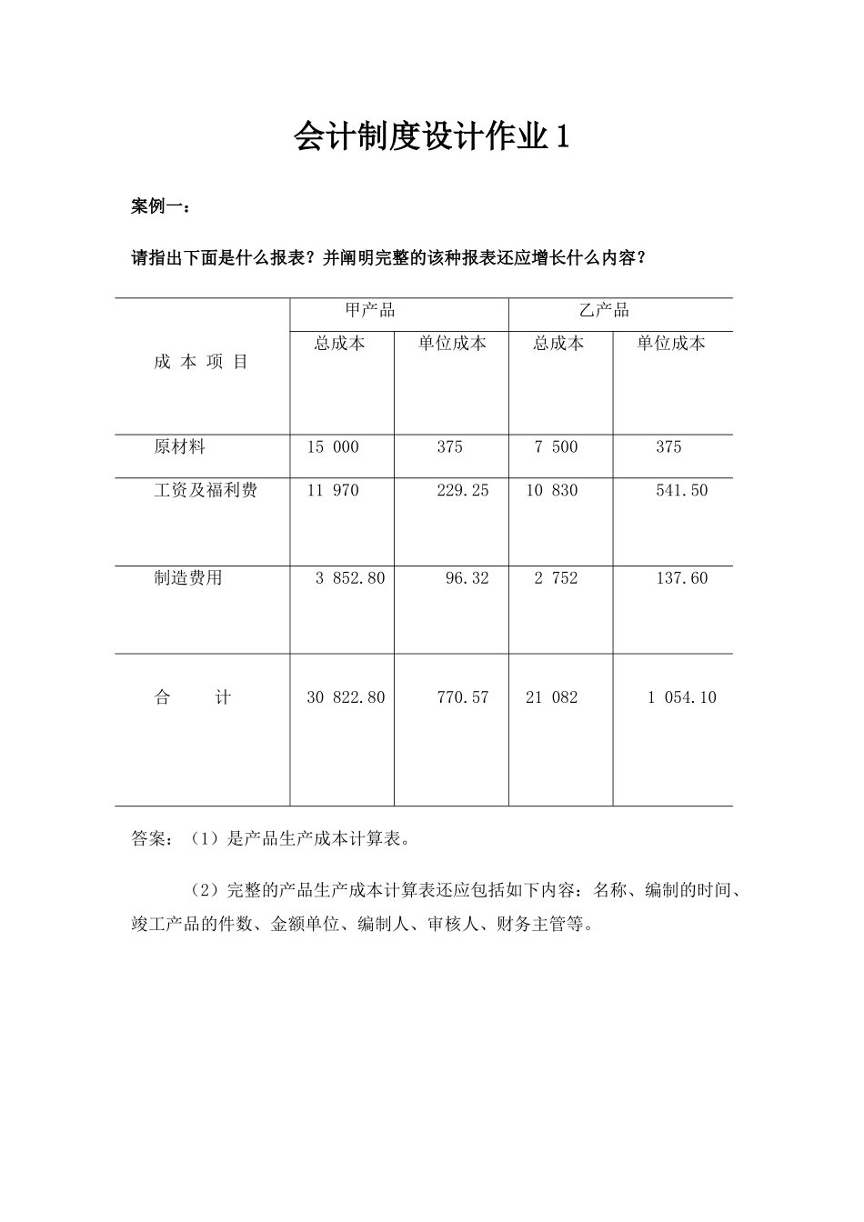 2025年电大本科会计制度设计作业_第1页