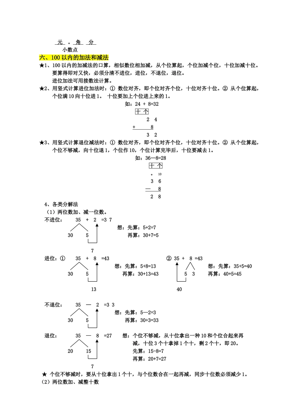 2025年人教版小学一年级数学下册知识点归纳总结_第3页