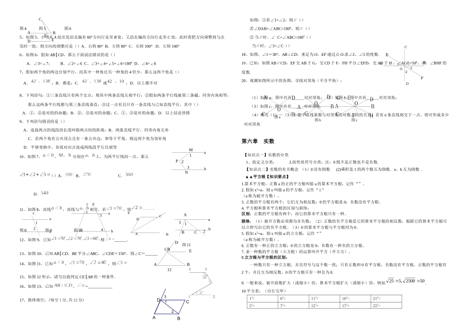 2025年人教版七年级数学下册知识点及各章节典型试题_第2页