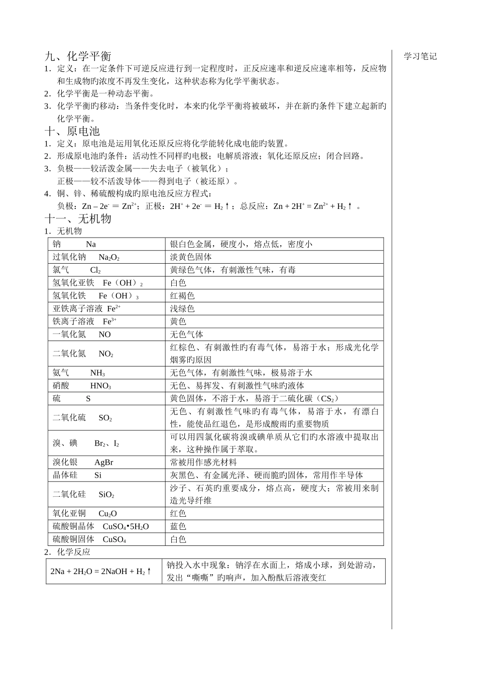 2025年高中化学学业水平考试会考复习资料详细版_第3页