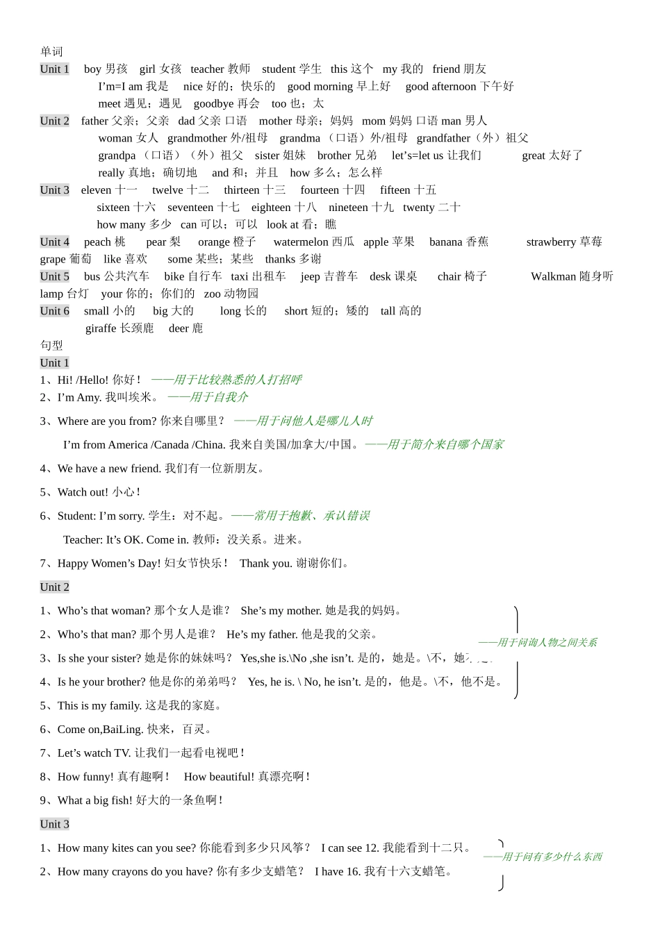 2025年PEP小学三年级到六年级英语知识点归纳精版复习进程_第3页