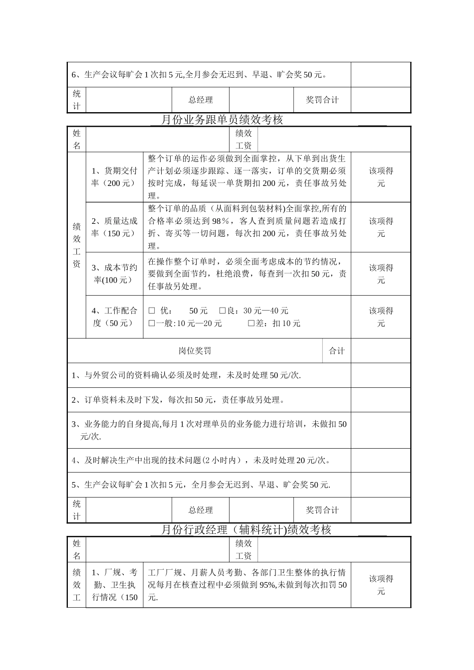 服装企业绩效考核方案_第3页