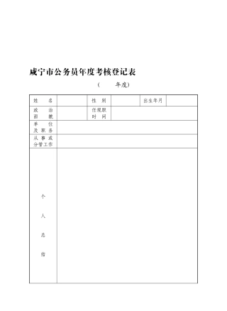 2025年公务员考核表
