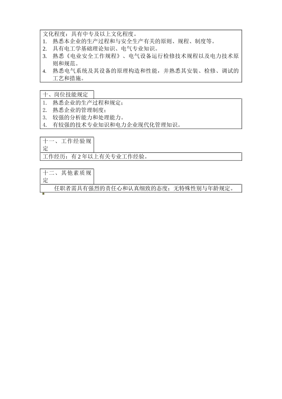 2025年岗位说明书低压班安全员_第3页