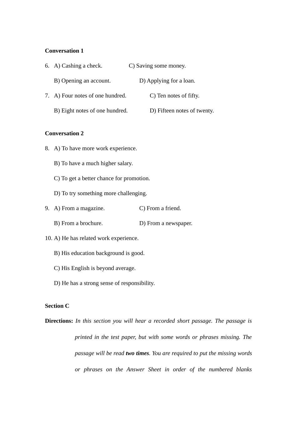 2025年高等学校英语应用能力考试级真题资料_第3页