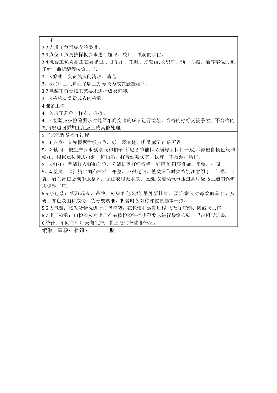 服装厂工艺流程及作业指导书_第3页