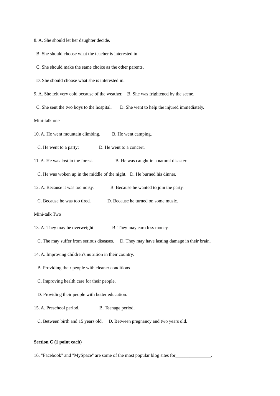 2025年1月研究生英语学位考试真题及答案_第2页