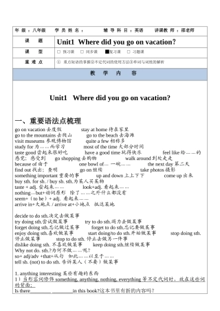 2025年人教版八年级英语上册第一单元知识点总结