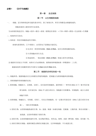 2025年高三生物必背知识点