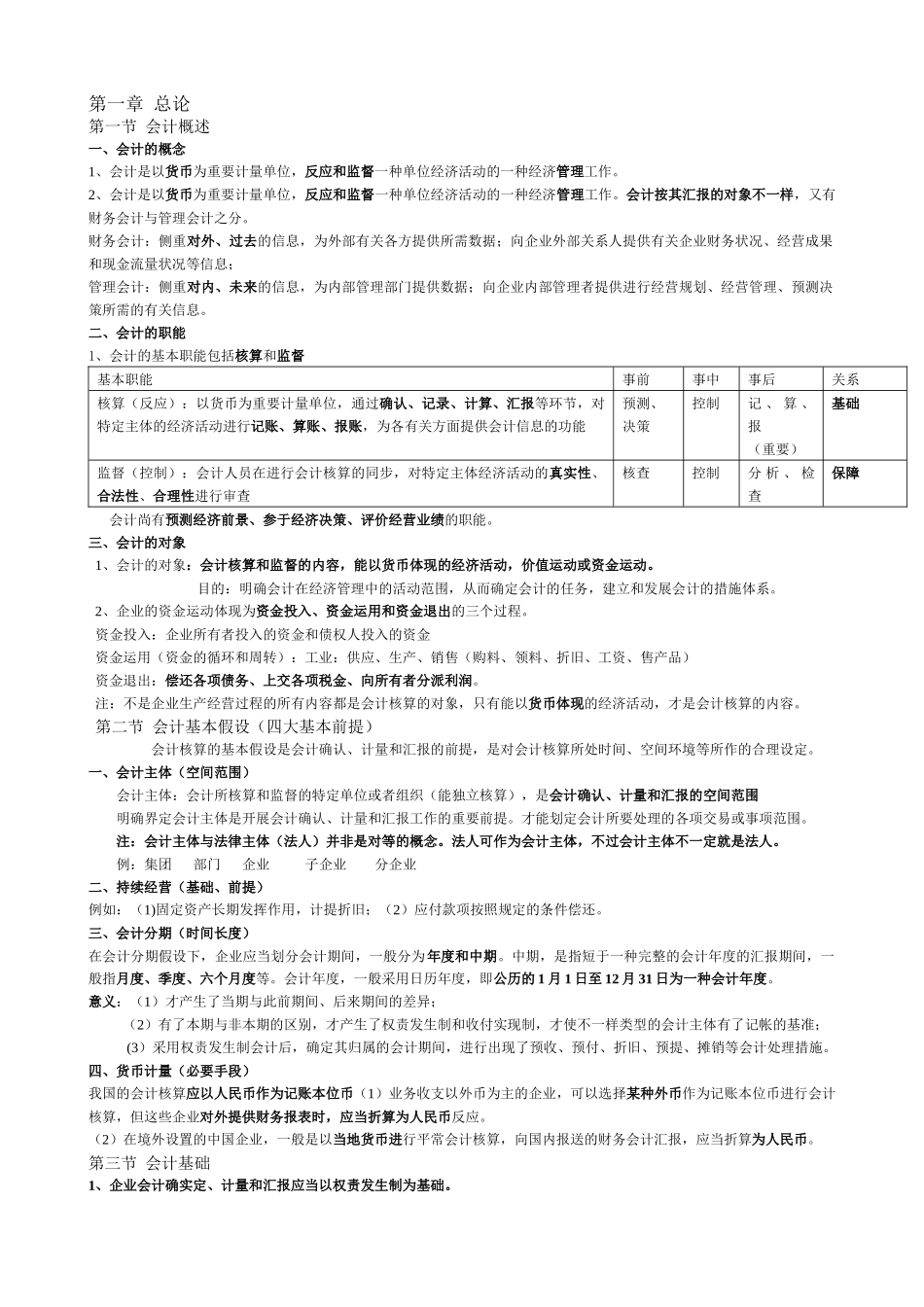 2025年会计从业考试会计基础考试要点_第1页