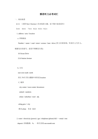 2025年雅思听力必背词汇