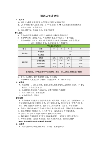 服装店男装业绩整改提升方案项目落地