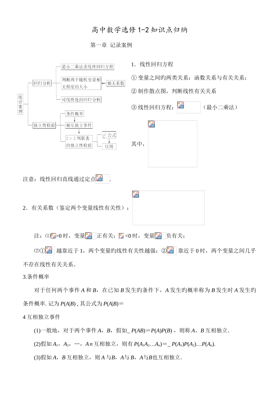 2025年高中数学文科选修知识点总结_第1页