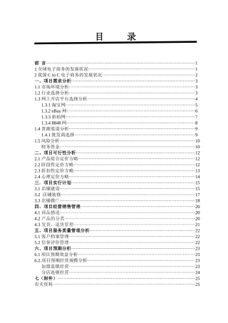 2025年大学生电子商务竞赛网店规划书