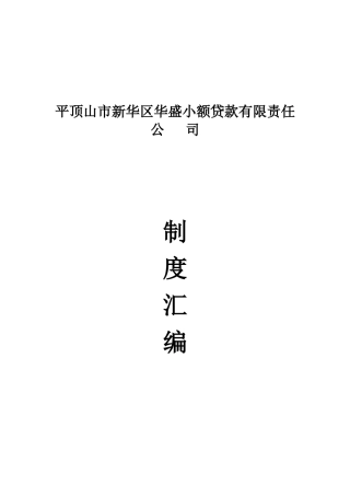 2025年小额贷款公司制度全套