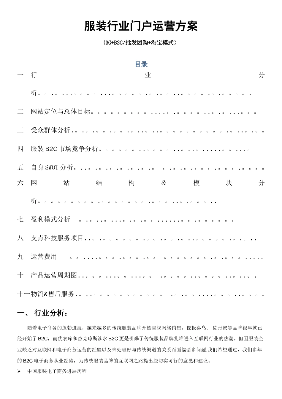 服装电子商务网站运营方案介绍_第1页