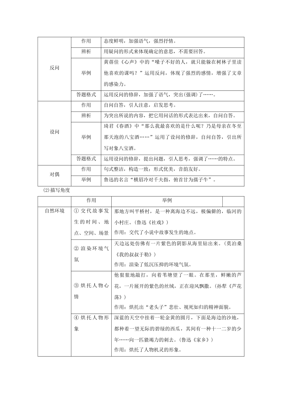 2025年中考语文第三部分现代文阅读专题三记叙文知识锦囊_第3页
