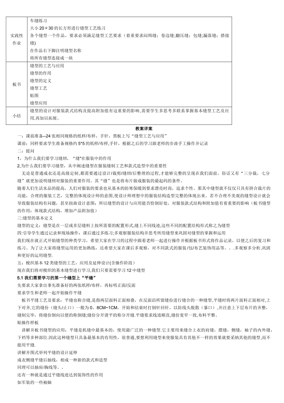 服装缝型教案_第2页