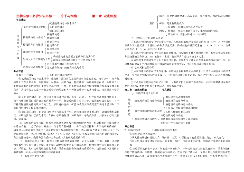 2025年高三生物必修考点人教版_第1页