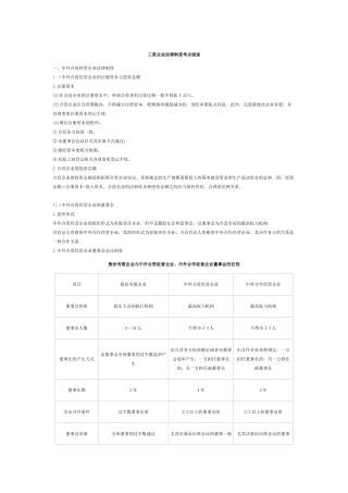 2025年三资企业法律制度考点综述