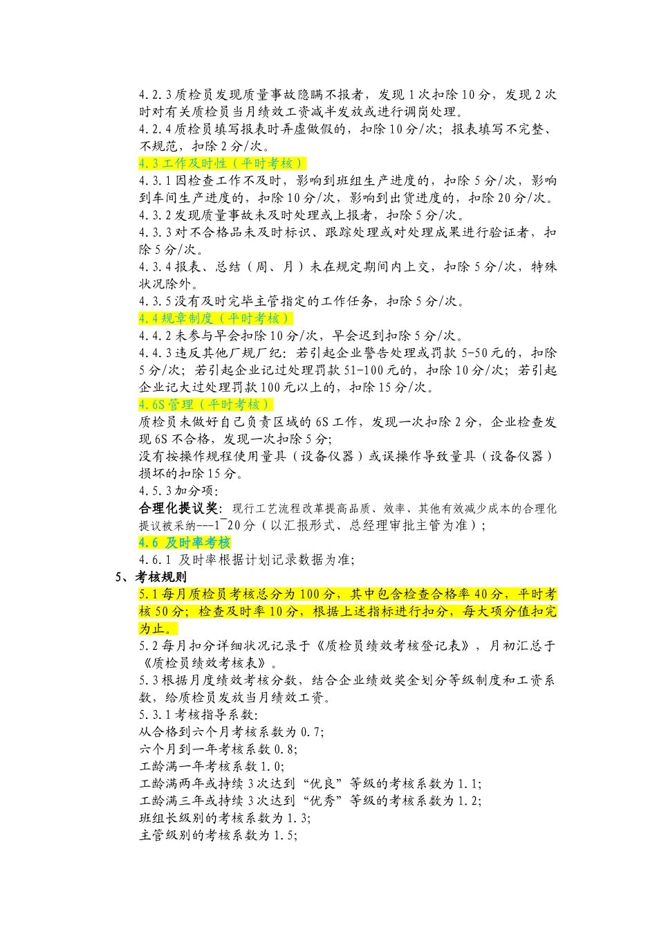 2025年品管部质检员绩效考核制度_第2页