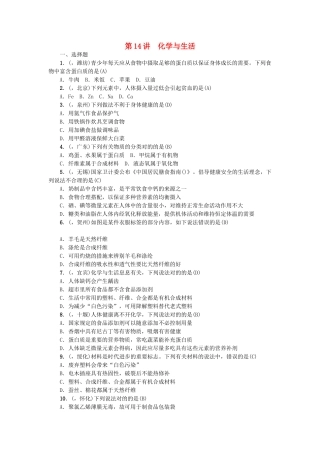 2025年中考化学总复习考点聚焦化学与生活试题