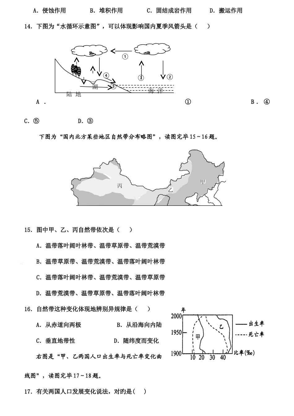 2025年高二学业水平考试模拟试题_第3页