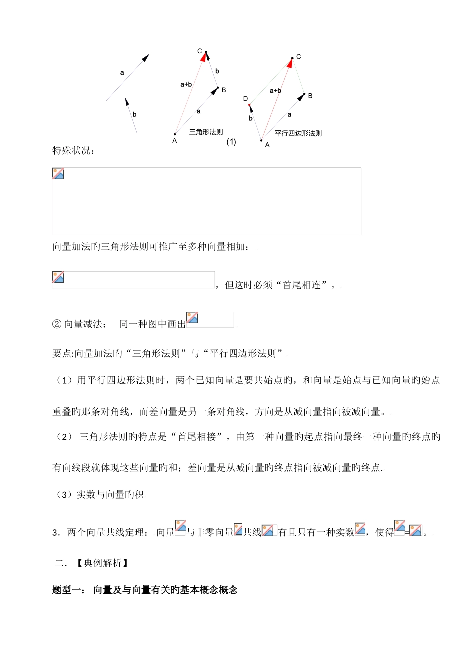 2025年高一数学平面向量知识点及典型例题解析_第2页