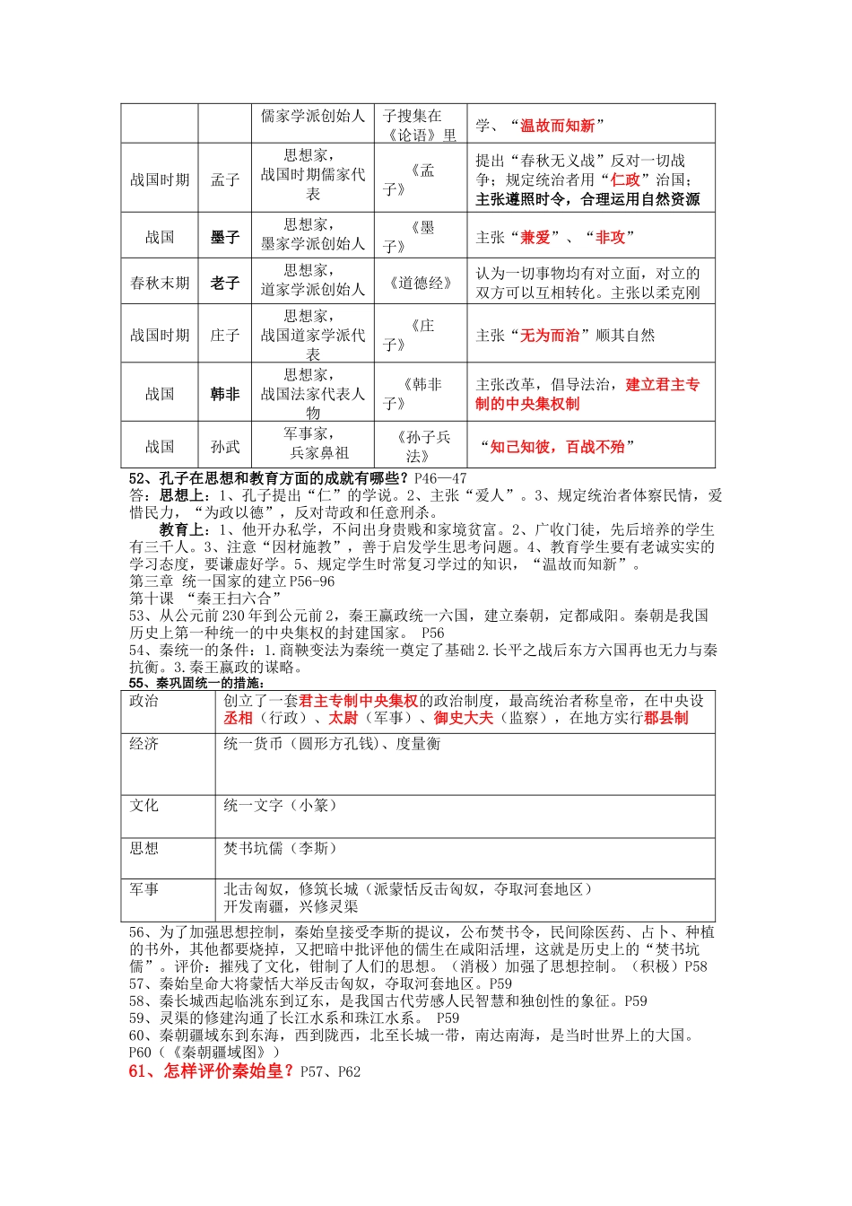 2025年七年级历史知识点归纳教学文案_第3页