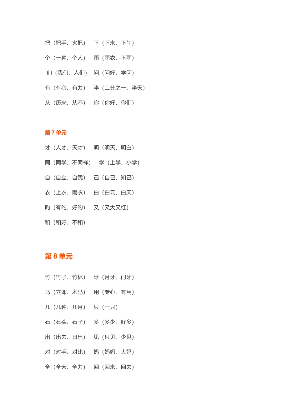 2025年部编版一年级上册语文单元知识点_第3页
