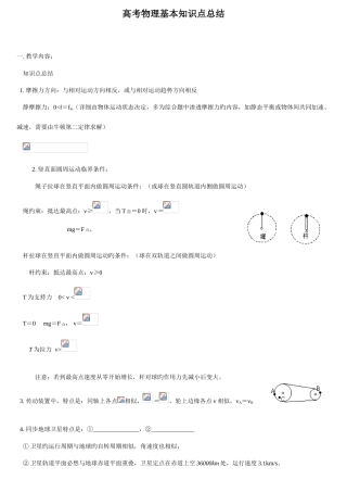 2025年高中物理所有知识点总结