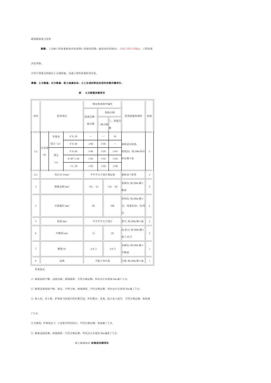 2025年路基路面复习资料试验与评分交通部实验员考试必看_第1页